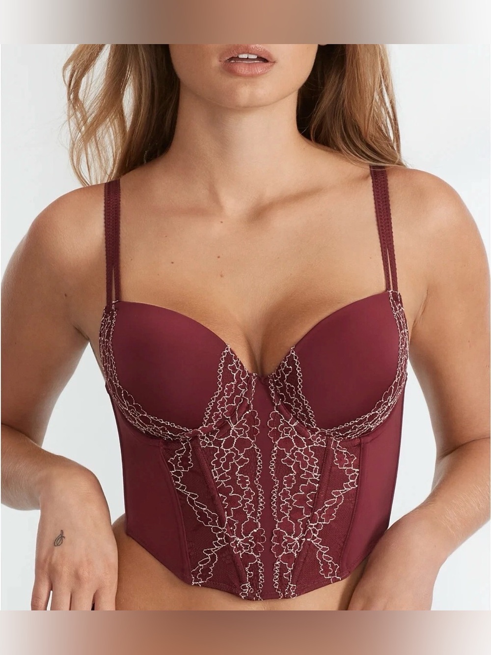 Camio Mio MAROON BANNER Lightly Lined Underwire Bustier